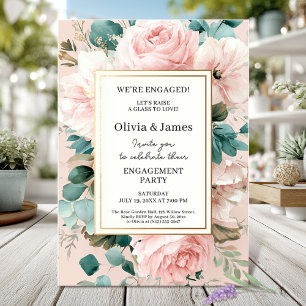 Convites Festa de noivado Floral Blush