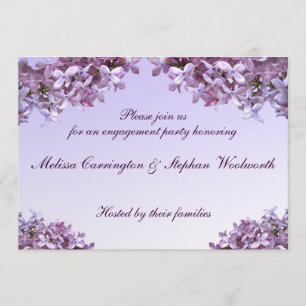 Convites Festa de noivado Floral Lilac Flowers