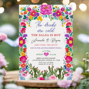 Convites Festa de Noivado Floral Mexicana Tying The Knot