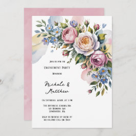 Convites Festa de noivado Floral Romântica