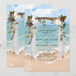 Convites Festa de noivado Floral Tropical de Beach Canopy
