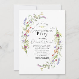 Convites Festa de noivado Flores Florais Ditsy