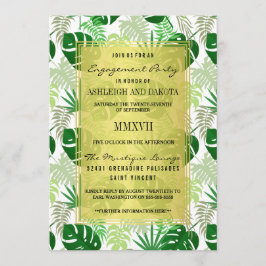 Convites Festa de noivado | Folhas Tropicais Verdes Exótica