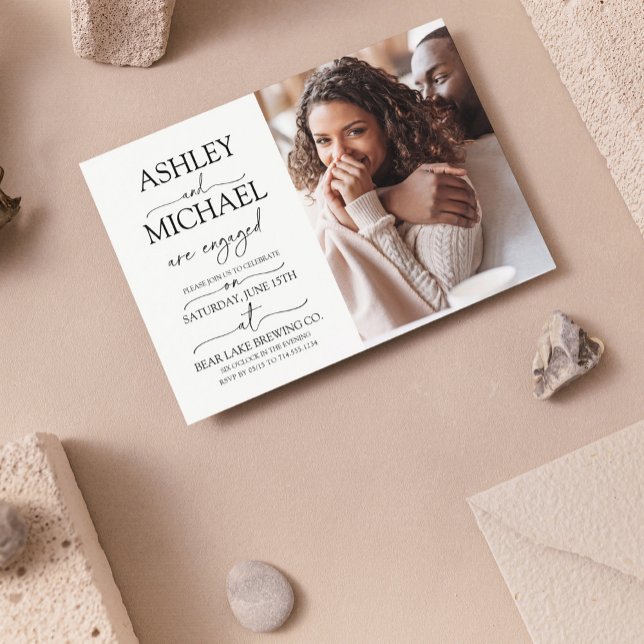 Convites Festa de noivado Fotográfica 2 da Calliografia (We're Engaged! Come Celebrate Our Love at Our Engagement Party. 🥂💍)