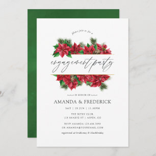 Convites Festa de noivado Geométrica de Natal com Aquarela