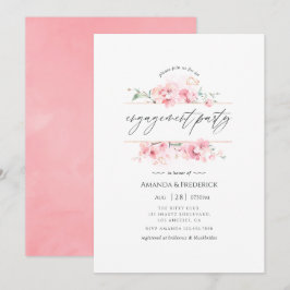 Convites Festa de noivado Geométrica do Flor de Cereja Rosa