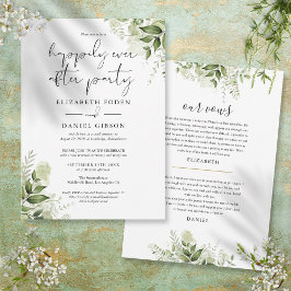 Convites Festa de Noivado Greenery Happily Ever After Votos