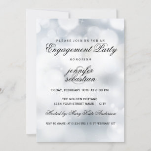 Convites Festa de noivado Leve-Chic Bokee Luxury Silver