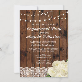 Convites Festa de noivado Lights Lace Invite