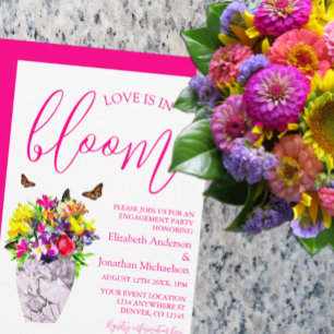 Convites Festa de Noivado Love In Bloom Floral