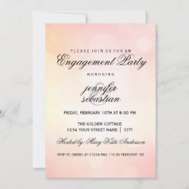 Convites Festa de noivado Luminosa Cinzenta Rosa de Luxo