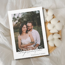 Convites Festa de noivado Mínima de Foto Preta Espanhola