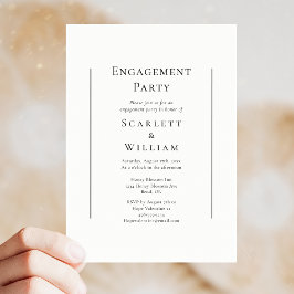 Convites Festa de noivado Mínima Tradicional Simples