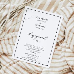 Convites Festa de noivado Minimalista Simples