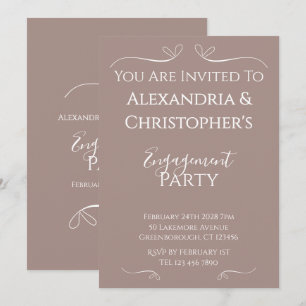 Convites Festa de noivado Moderna de Casamento Chic