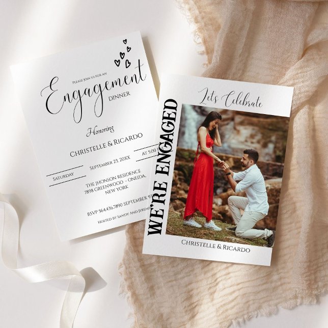 Convites Festa de noivado na moda (Criador carregado)