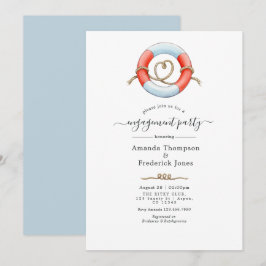 Convites Festa de noivado náutica de baleia