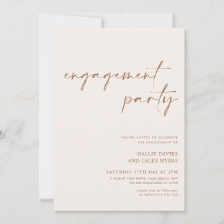 Convites Festa de noivado Neutra Mínima Moderna