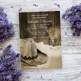 Convites Festa de noivado Ocidental do Chapéu do Cowboy e d