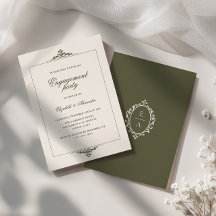 Festa de Noivado Oval Crest Old Money Verde Oliva