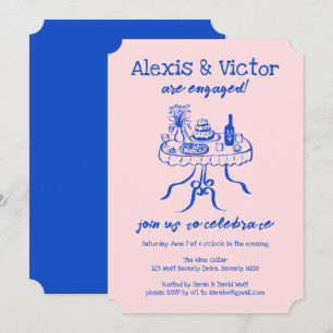 Convites Festa de noivado Personalizada de Janto de Buffet 