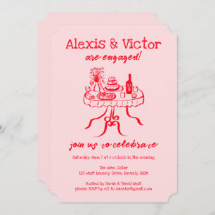 Convites Festa de noivado Personalizada de Janto de Buffet 