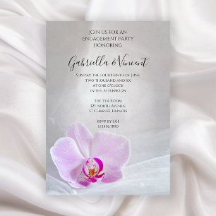 Convites Festa de noivado Rosa de Orquídea e de Véu Brida