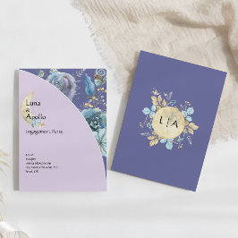 Convites Festa de noivado Roxo de Lua Whimsical
