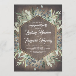Convites Festa de noivado Rustic Country Greenery Barn