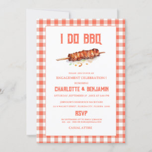 Convites Festa de Noivado Rustic Red Gingham I Do BBQ