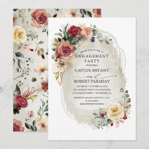 Convites Festa de noivado Rústica De Bloqueio