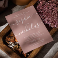 Festa de noivado simples de script Mauve/rosa poei