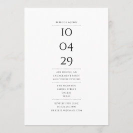 Convites Festa de noivado Simples Moderna com Data Especial