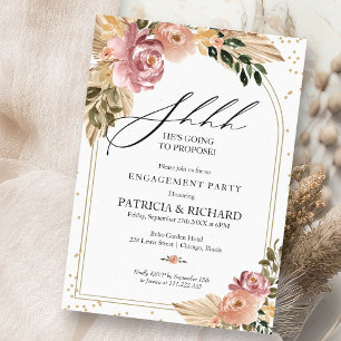 Convites Festa de Noivado Surpresa Floral Chic Boho