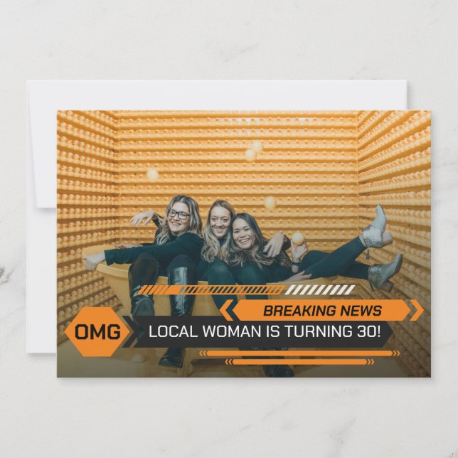 Convites Festa de Notícias da aniversário de 30 anos (Frente)