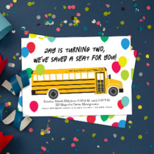 Convites Festa de Ônibus Amarelo de Nascimento do Criança