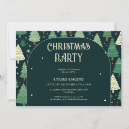 Convites Festa de Padrão Verde do Sábio Moderno das Árvores