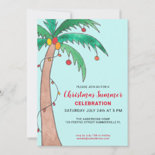 Convites Festa de Palmeira de Verão de Natal
