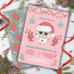Convites Festa de Papais noeis de Hippie no Groovy Christma<br><div class="desc">Compre o Groovy neste Natal com este Papais noeis bonitinho do Hippie Peace Assinando com convites de óculos escuros. Todos os textos podem ser alterados! Cores estranhas de verde, vermelho, latas e pinks. para fazer mais mudanças, vá para Personalizar esta modelo. Na parte inferior você verá "Quer personalizar este design...</div>