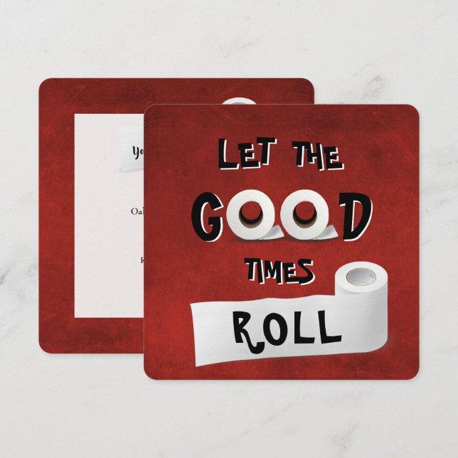 Convites Festa de papel higiênico do Good Times (Frente/Verso)