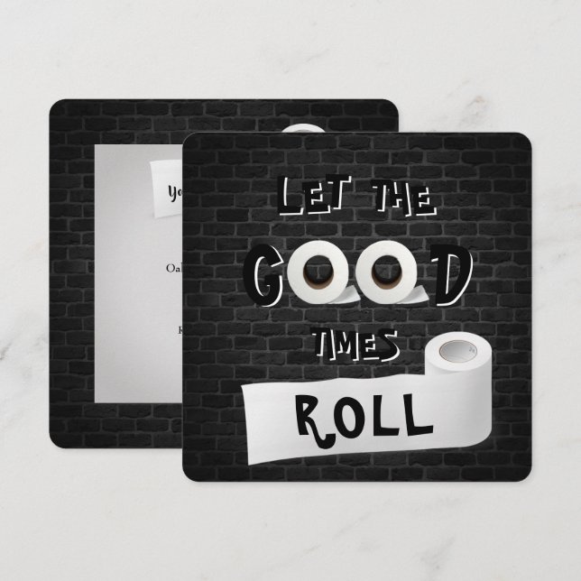Convites Festa de papel higiênico do Good Times (Frente/Verso)