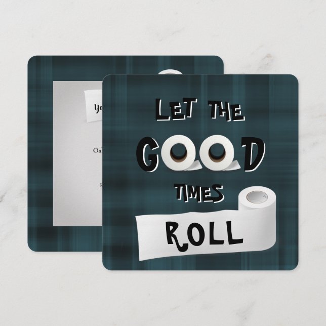 Convites Festa de papel higiênico do Good Times Roll (Frente/Verso)