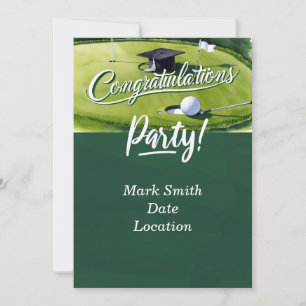 Convites Festa de Parabéns de Graduação de Golf em verde