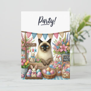 Convites Festa de páscoa para os amantes de gato
