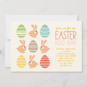 Convites Festa de Páscoas de Coelhinhos e Ovos de Páscoa