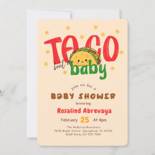 Convites Festa de Pastel Mexicano Taco sobre um Chá de Bebê