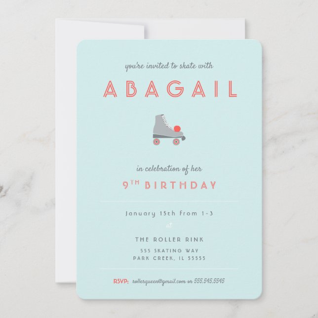 Convites Festa de Patins de Rolamento (Frente)