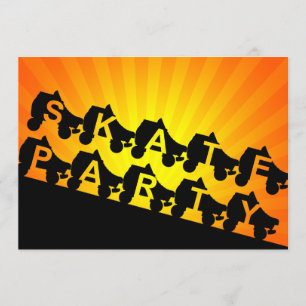 Convites festa de patins: raios do pôr do sol