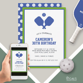 Convites Festa de Piceball Paddles Blue Green Personalizado