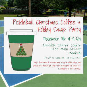 Convites Festa de Pickleball, Café de Natal e Swap de Féria